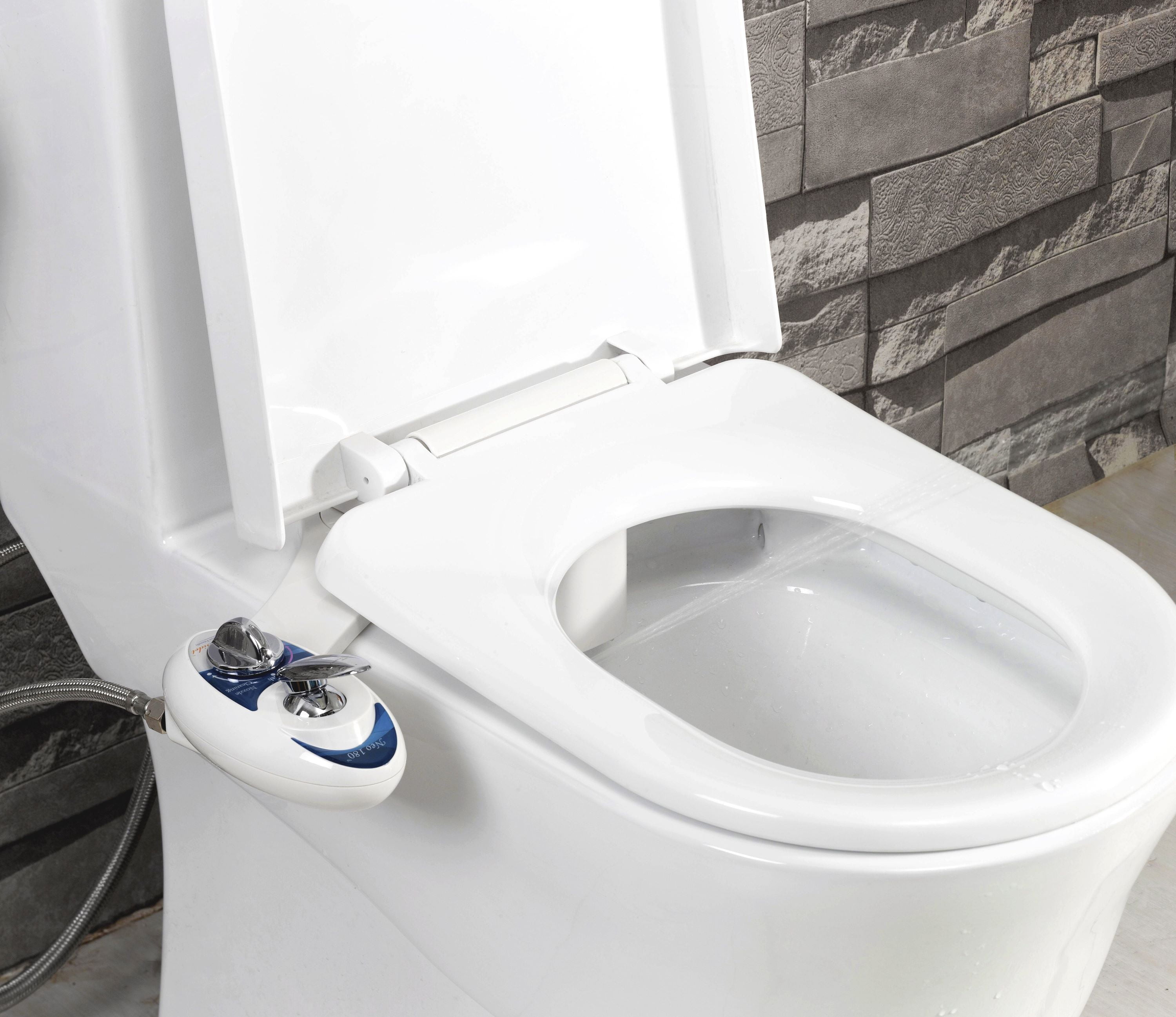 LUXE Bidet Neo 180 Luxury Fresh Water Dual-Nozzle Self-Cleaning Non-Electric Bidet Attachment, blue
