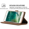 thumbnail image 3 of Case for iPhone 7 Plus iPhone 8 Plus, Vintage Wallet Folio Flip Cover Full Coverage Premium Leather Case with Magnetic Closure Kickstand Card Slots - Brown, 3 of 13