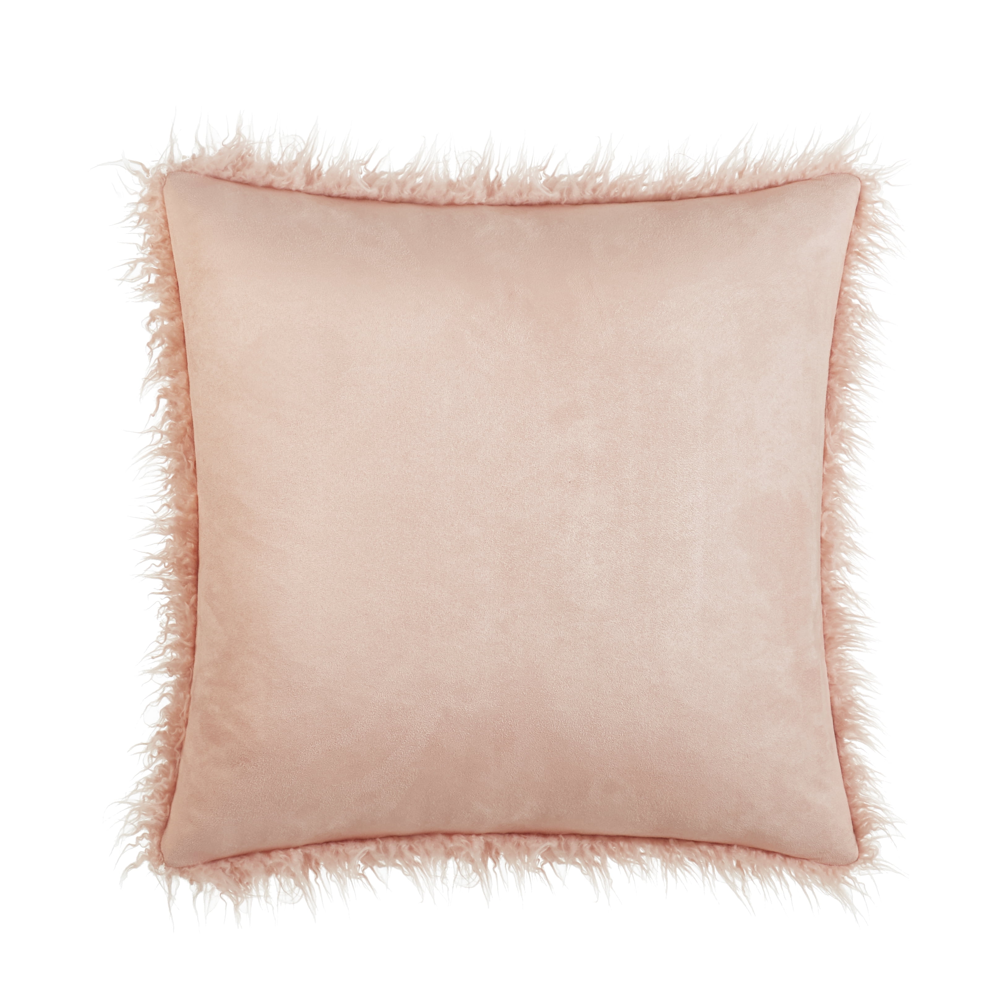 Better Homes Gardens Mongolian Faux Fur Pillow 22 x 22 Blush