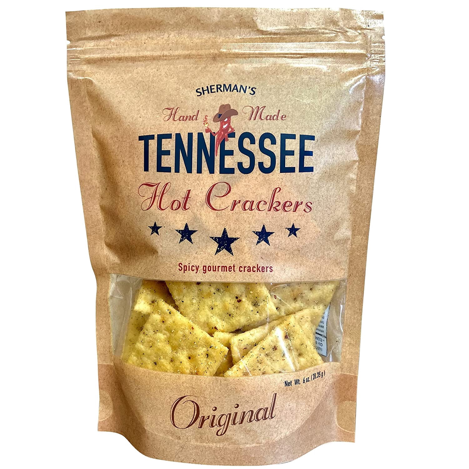 Sherman’s Tennessee Hot Crackers, Original Flavor. 3 pack. (6oz each), Spicy Snack Crackers. Crunchy Spicy, perfect for charcuterie, appetizers, with any dip, chili & soup and much more