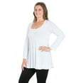 thumbnail image 2 of 24seven Comfort Apparel Long Sleeve Swing Plus Size Tunic Top, 2 of 4