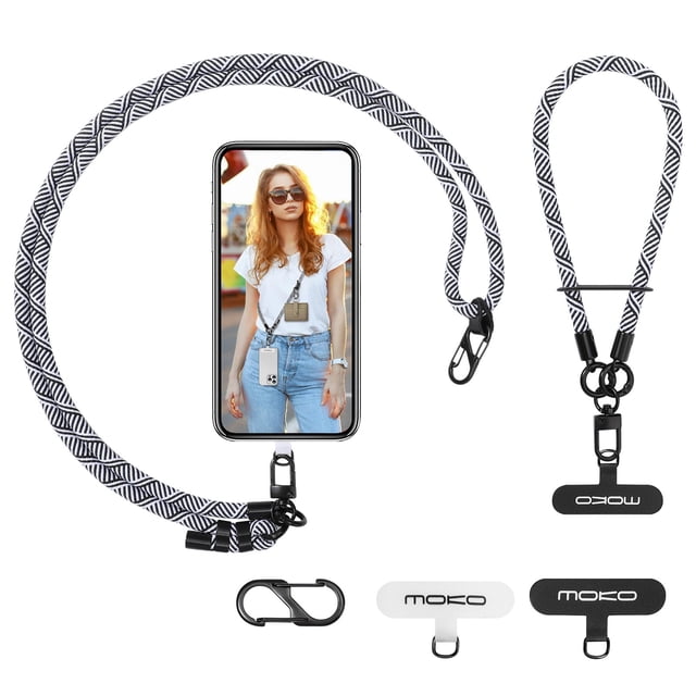 Correa de pulsera tipo bandolera MoKo para iPhone Samsung, color negro