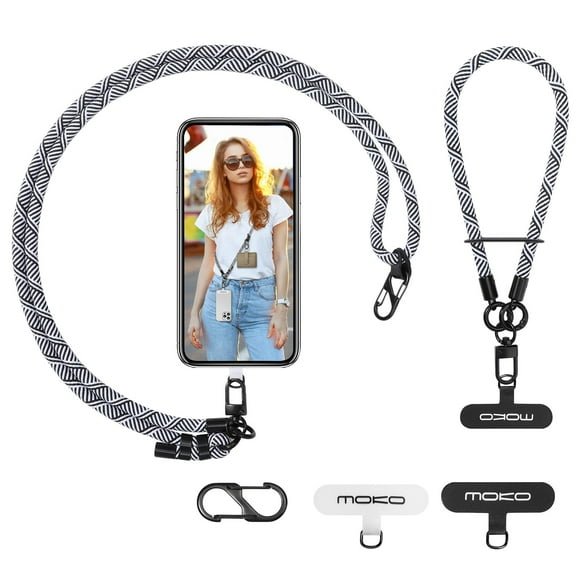 Correa de pulsera tipo bandolera MoKo para iPhone Samsung, color negro