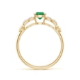 thumbnail image 2 of Angara Natural 0.45 Ct. Emerald with Diamond Vintage Inspired Ring in 14K Yellow Gold for Women (Ring Size: 12), 2 of 10