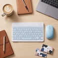 thumbnail image 5 of romoty Wireless Keyboard and Mouse Combo 9.6x5.9 Inch Sky Blue Slim Rechargeable Quiet Keyboard Mouse Set for Tablet Laptop Smartphone, 5 of 6