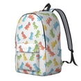 thumbnail image 2 of Dinosaur and Silhouette White Pattern Backpack for School, Cute School Bag with Adjustable Shoulder Straps and Padded Back, 15.7"x11.8"x5.5", 2 of 5