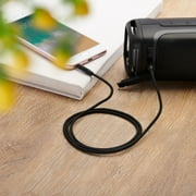 Blackweb 3' Double-Braided Design Aux Cable, Black
