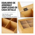 thumbnail image 3 of CASA LITUS Caja Organizadora para T&eacute; Fabricada 100% con Madera de Bamb&uacute;, 8 Compartimentos, Dise&ntilde;o Minimalista, Compacto y Multifuncional, Caja de Almacenamiento para T, 3 of 7