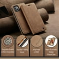 thumbnail image 6 of ELEHOLD Luxury Leather Wallet Case for iPhone 15 Plus with Card Slots Money Pocket Kickstand Function Magnetic Closure Shockproof Anti-Scratch Purse Case for iPhone 15 Plus 6.7",Brown, 6 of 11