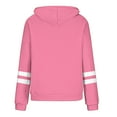 thumbnail image 4 of Arnsht Women's 2025 Striped Oversized Hooded Sweatshirt Fall Crewneck Long Sleeve Shirts Casual Color Block Pullover Tops Pink XL, 4 of 5