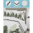 thumbnail image 4 of Green Forests Tree Queen Size Down Alternative Comforter, Lightweight Comforter Quilt Bedding Set with Pillow Shams Pine Maple Trees Nature Pure Color All Seasons Bed Comforter Duvet Insert 90"x96", 4 of 7