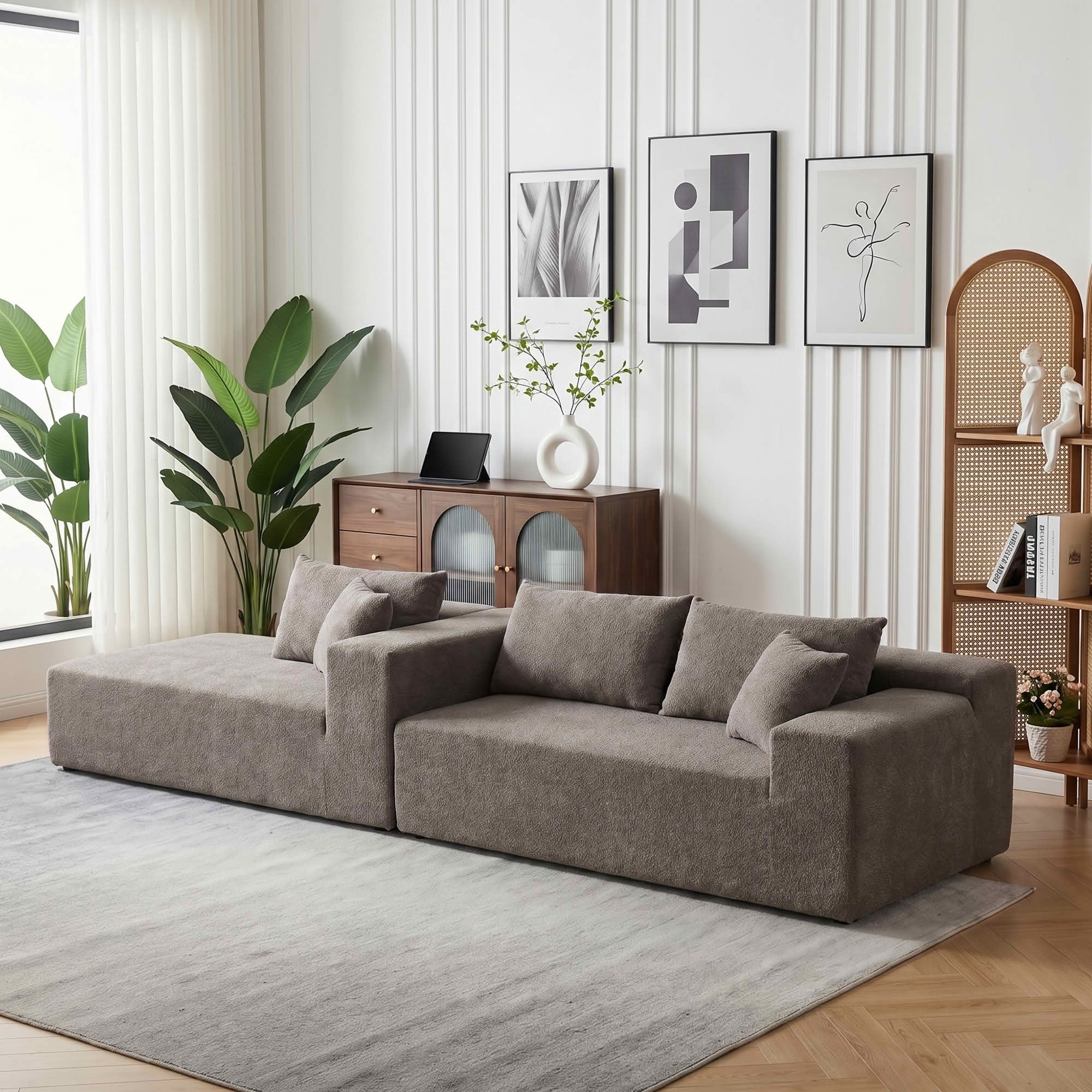 MAYEERTY 104" Cloud Sectional Couch with L-Shape Chaise, Modern Modular Sofa with Deep Seat, Upholstered Couches with Back Cushion for Living Room Bedroom, No Assembly Required