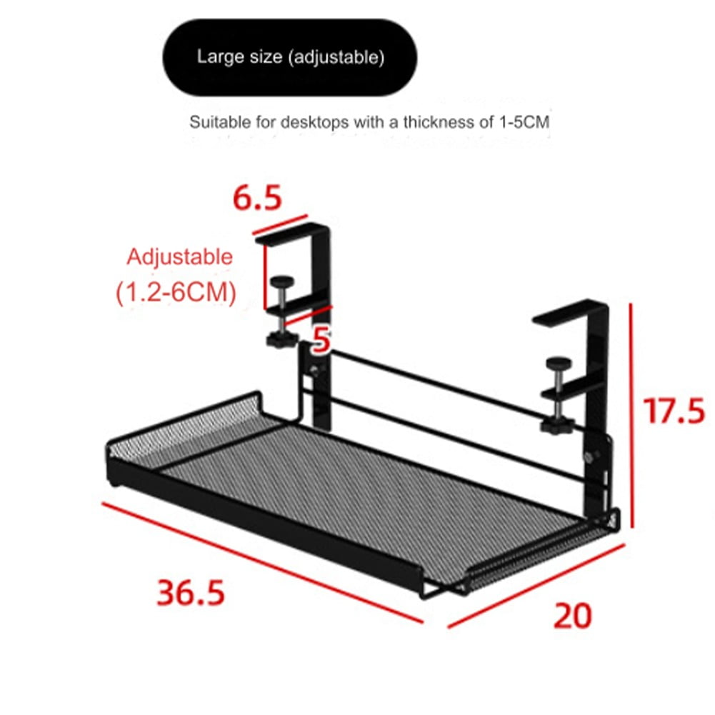 Wodtesl Cable Management Computer Storage Rack Wire Organizer Under-Table Hole-free