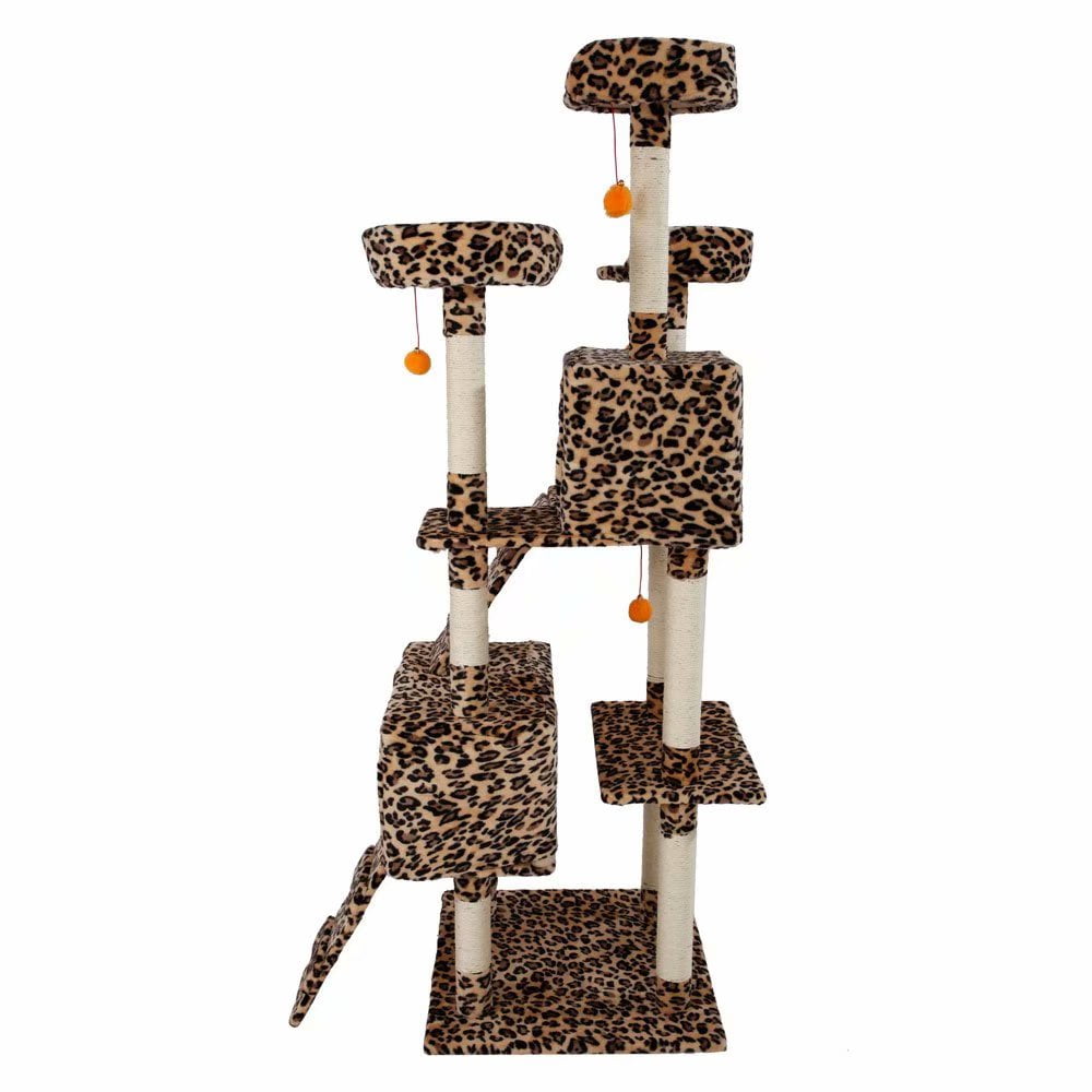 leopard print cat tower