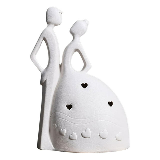 jifeng Abstract Lover Statue Nordic creative Crafts for Desk White Wedding Dress