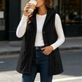 thumbnail image 2 of Get It Fast Ladies Lightweight Winter Vest Sleeveless Hooded Jacket Fleece Button up Jacket Solid Color Outerwear with Pockets My Order My Items, 2 of 9