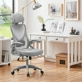 thumbnail image 2 of Yaheetech Adjustable High Back Mesh Office Chair with 90° Flip-up Armrest, Full Gray, 2 of 7