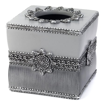 Braided Medallion Tissue Cover Granite