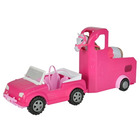 Simba Toys - Steffi Love Jeep and Horse Trailer