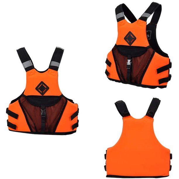 Gilet De Sauvetage Néoprène Adulte Ajustable – Flottaison Sécurisée Pour Kayak, Paddle, Plongée, Snorkeling & Pêche (Orange, XXL)