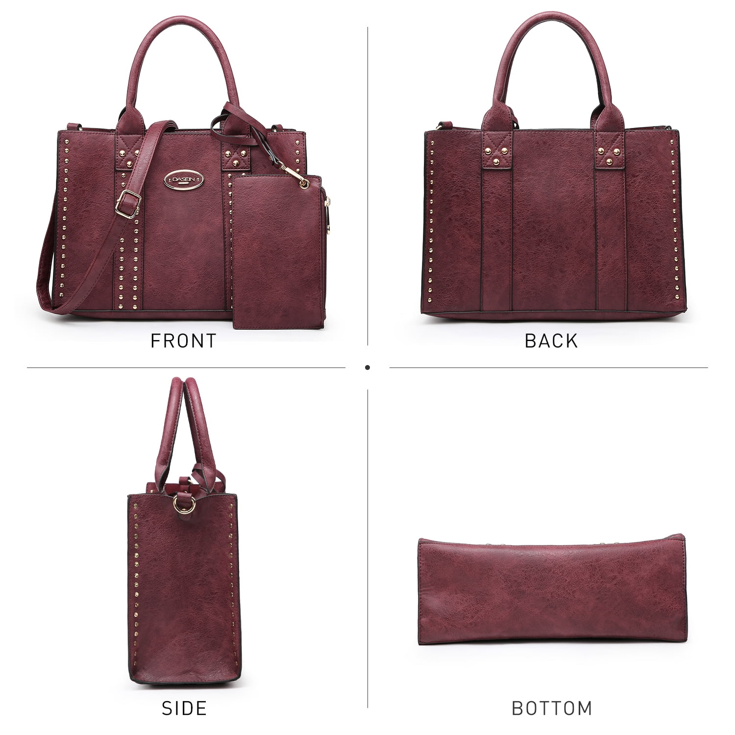 Women's 3Pcs Purse Handbag Shoulder Bag Tote Satchel Hobo Bag Briefcase Work Bag for Ladies