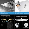 thumbnail image 2 of Rain Shower Head With Extension Arm, NearMoon Square Shower Heads, Large Stainless Steel Rainfall Showerhead-Waterfall Full Body Coverage (12 Inch Shower Head With 15 Inch Shower Arm, Chrome), 2 of 4