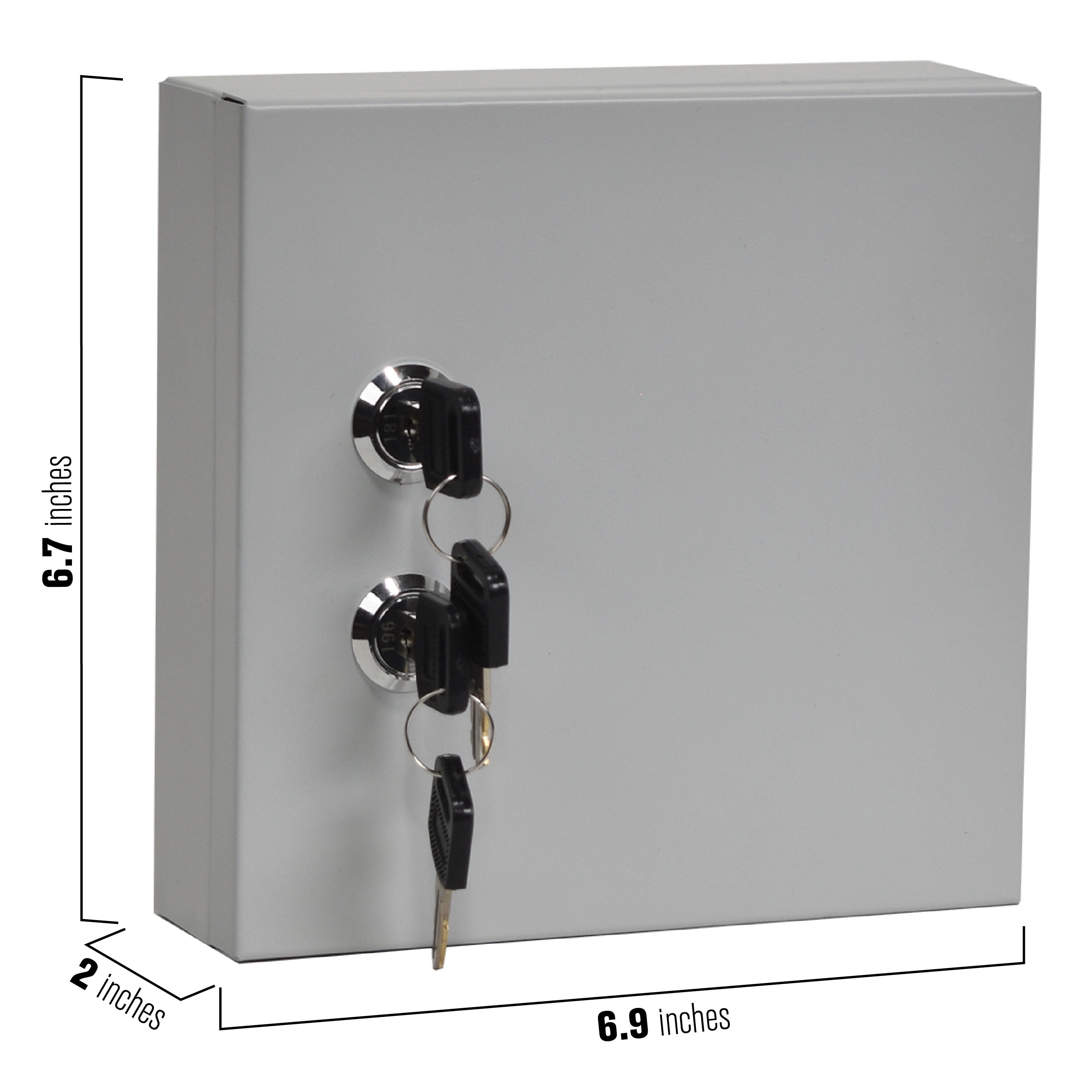 BankSupplies Fort Knox 10 Key Cabinet | Dual Lock Control Key Box | 22 Gauge