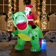 thumbnail image 4 of Joyfy 6 FT Christmas Inflatables Santa Dinosaur Outdoor Decorations,Dinosaur with Santa Christmas Blow Ups Yard Christmas with Built-in LEDs for Holiday Party Garden Lawn Decor, 4 of 8