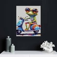 thumbnail image 4 of COMIO  Happy Frog with Glasses Wall Art Canvas Posters Print Artwork Colorful Cute Funny Animal Frogs Framed for Living Room Room Bedroom Bathroom Modern Home Decor, 4 of 4