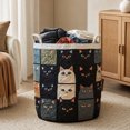 thumbnail image 3 of Quilted Laundry Basket, Large Fabric Storage Hampers, Collapsibles Fabric Organizer Basket with Handles for Bedroom, Nursery, Dormitory, 3 of 7
