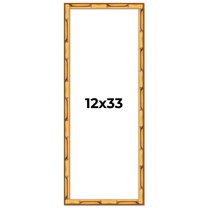 12x33 Frame Gold Bamboo Solid Wood Picture Frame | 1 Inch Moulding Width | Interior Frame Depth