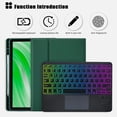 thumbnail image 3 of Funda de Teclado con Panel Táctil Recargable Retroiluminado de 7 Colores Verde Oscuro para Fire HD 10 / 10 Plus 10.1", 3 of 8