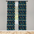 thumbnail image 5 of Ambesonne Cars Window Curtains, Retro Vehicle on Road Print, Each 28" W x 95" L, Dark Blue Mustard and Aqua, 5 of 5