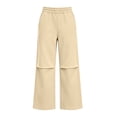 thumbnail image 6 of Falkdiz Warm Sweatpants for Girls Outdoor Loose Pockets Winter Elastic Waist Straight Leg Trendy Relaxed fit Open Bottom Girls Pants , Beige , Size: 5-6 Years, 6 of 8