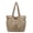Khaki, variant on Linen-like Crinkled Puffer Tote Bag for Women, Drawstring Closure & External Pockets, Large Capacity, Student School & Daily Commute Shoulder Handbag (16.1"x4.7"x12.2", 0.64lb)