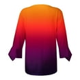 thumbnail image 5 of Dyegold Blouses For Women Dressy Casual 3/4 Flare Sleeve Lace Trim V Neck Floral Print Vintage Tunic Tops Loose Fit Shirts, 5 of 5