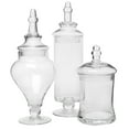 thumbnail image 4 of MyGift Clear Glass Apothecary Jars (3 Piece Set) Decorative Weddings Candy Buffet, 4 of 7