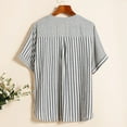 thumbnail image 4 of SNKSDGM Women's Plus Casual Easter Shirts Womens Shirts Casual Summer Women's Fashion Casual Material New Striped Splicing Short Sleeved Shirt Color Shirt Plus Size Tops for Women 4X-5X Long, 4 of 4