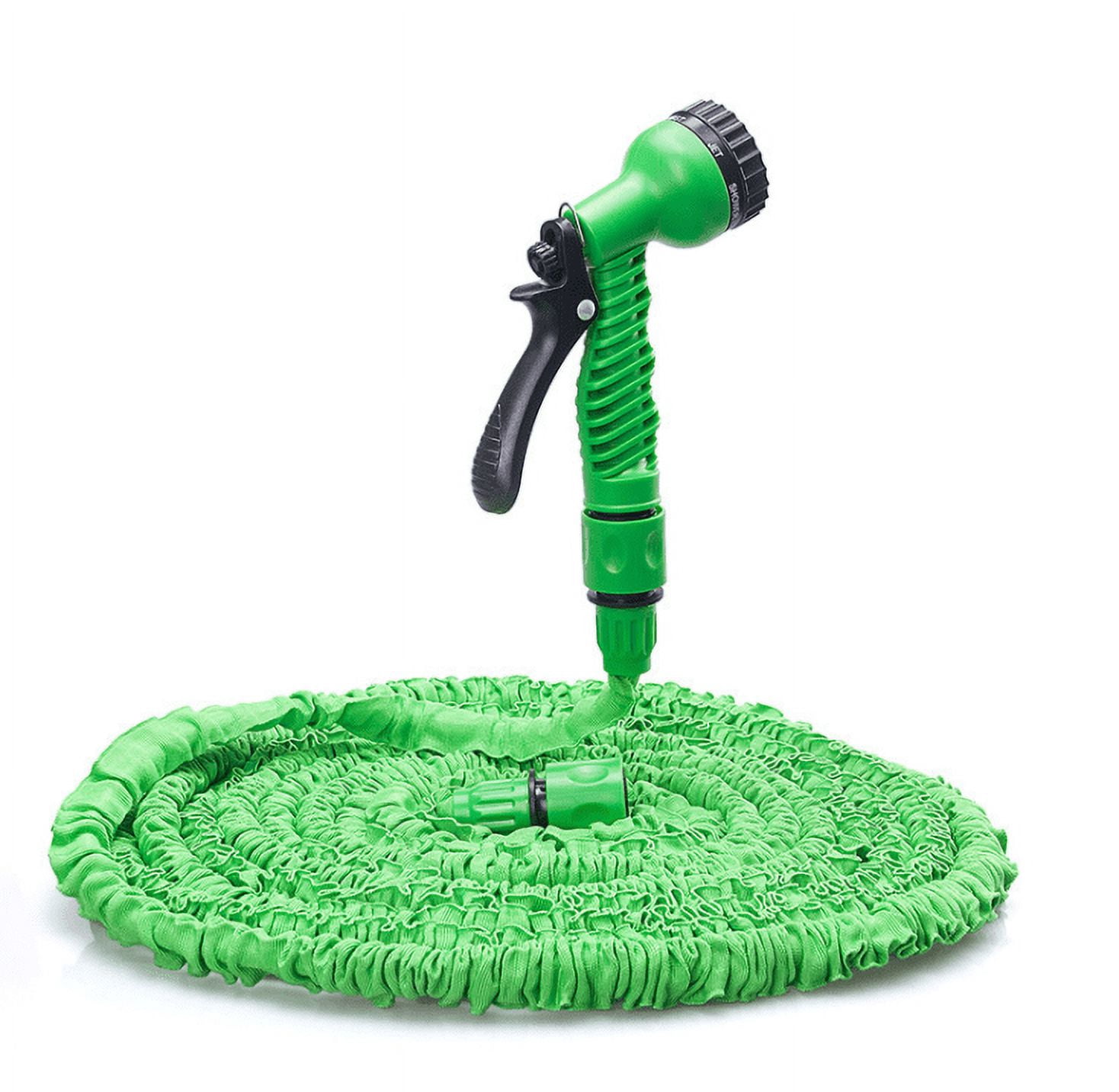 Expandable Garden Hose with 7-Function Spray Nozzle and Triple Layer Latex Core