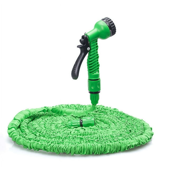 Expandable Garden Hose with 7-Function Spray Nozzle and Triple Layer Latex Core