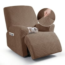 TAOCOCO Recliner Chair Slipcovers Stretch Couch Covers for Large Recliner Chair Reclining Protector Covers with Pockets, Brown