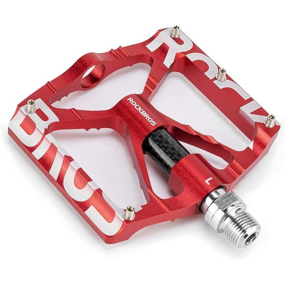 ROCKBROS Mountain Road Bike Pedals Bicycle Pedals Flat Platform Aluminum Alloy 4 Bearings 9/16"