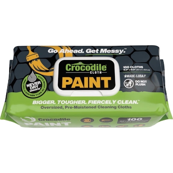 Crocodile Cloth Paint Cleaning Wipes - Surface Prep, Disposable - 100 Wipes — Interior & Exterior Use, Professional Finish
