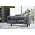 thumbnail image 2 of Uspridefurniture Lueck 76'' Velvet Rolled Arm Chesterfield Sofa, Gray, 2 of 5