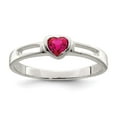 thumbnail image 4 of 925 Sterling Silver Red Cubic Zirconia Heart Ring Size 6, 4 of 5