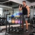 thumbnail image 2 of Dumbbell Rack,Blacksmith 3 Tier Adjustable Heavy-Duty Weight Rack for Dumbbell,Kettlebells, Multiple Balls,330 lb Total Capacity,Black, 2 of 7