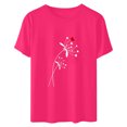 thumbnail image 5 of KIHOUT Fashion Tops T-Shirts for Women Fashion Short Sleeve Round Neck Valentine's Day Printing Casual Blouse T-Shirt Tops Shirt, 5 of 5