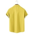 thumbnail image 3 of Camisas Para Hombre Manga Larga Hombres Casual Manga corta Primavera Verano Turndown Neck 3D Impreso Camisas Moda Top Blusa Camisas (Yellow, XXL), 3 of 5