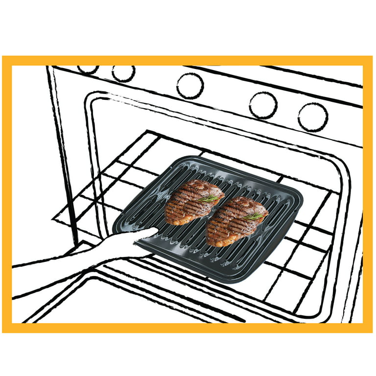 Range Kleen BP100 Porcelain Broiler Pan with Chrome Grill, 2-piece , 16.5  inches