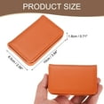 thumbnail image 2 of Portatarjetas de Presentación Uxcell, Estuche de Tarjetas de Negocio de Cuero PU con Cierre Magnético para Hombres y Mujeres, Naranja, 2 of 6